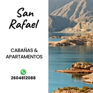 a screenshot of the sani raaq website with a picture of a lake at CABAÑAS San Rafael - Con piscina - Alianza Compañía Inmobiliaria - Cuenta publicitaria in San Rafael