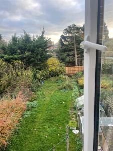 a view of a yard from a window at GOLDSTONE LONDON STUDIO WITH ACCESS TO GARDEN in Saint Mary Cray