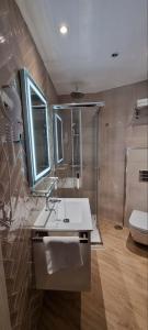 łazienka z umywalką, prysznicem i toaletą w obiekcie CH La Petite Maison - Boutique - Madrid w Madrycie