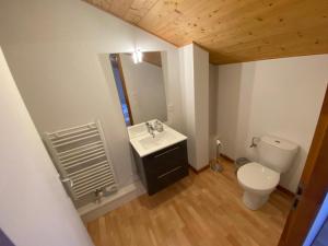 a bathroom with a toilet and a sink and a mirror at Appartement spacieux près des pistes avec balcon et parking - FR-1-692-14 in La Chapelle-dʼAbondance