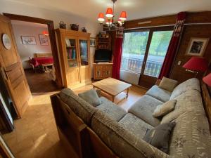 TV a/nebo společenská místnost v ubytování Appartement cosy proche pistes avec parking et animaux admis - FR-1-692-58