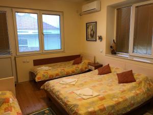 Zimmer mit 2 Betten und 2 Fenstern in der Unterkunft Vince Apartments in Kruševo