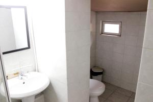 a bathroom with a sink and a toilet at Vitoshka Biggest Apartment in Sofia