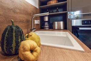Kuchyň nebo kuchyňský kout v ubytování Ferienwohnung Veilcheneck + 18 fotografií