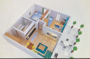 a drawing of a room with a bedroom at Apartmán 110 Vila Zuberec in Zuberec