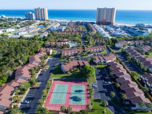 an aerial view of a resort with a tennis court at Portside Resort by Panhandle Getaways in Panama City Beach