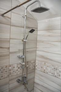 La salle de bains est pourvue d'une douche avec un pommeau de douche. dans l'établissement Apartman Lazar, à Pale