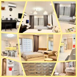 Ένα ή περισσότερα κρεβάτια σε δωμάτιο στο LAMI homestay - Căn hộ nghỉ dưỡng thư giãn và thú vị