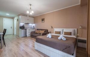 Kuchyň nebo kuchyňský kout v ubytování New Gudauri Loft 2 Apartments