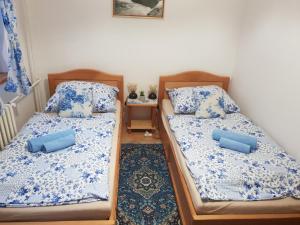 Posteľ alebo postele v izbe v ubytovaní Penzión Šafran