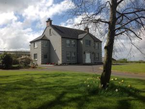 a large house with a tree in the grass at Ballyharvey B&B in Antrim