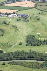 an overhead view of a golf course at Bowood Park Hotel in Camelford