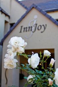 a group of white flowers in front of a shop at InnJoy Boutique Hotel in Centurion