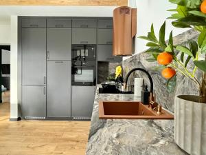 Kuchyňa alebo kuchynka v ubytovaní Apartamenty Maxa Czornyja