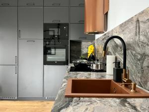 Kuchyňa alebo kuchynka v ubytovaní Apartamenty Maxa Czornyja