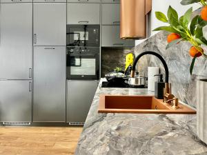 Kuchyňa alebo kuchynka v ubytovaní Apartamenty Maxa Czornyja