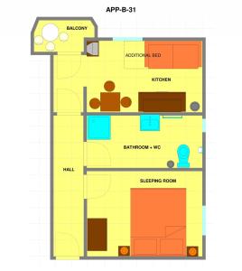 Plán poschodí v ubytovaní Apartment in Dramalj with sea view, balcony, air conditioning, WiFi 4623-9