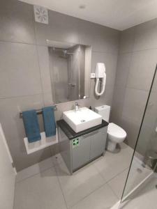 La salle de bains est pourvue d'un lavabo et de toilettes. dans l'établissement Atlantic Blue I, à Funchal