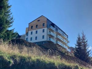 a building sitting on top of a hill at Apartmány Vista Klínovec in Loučná pod Klínovcem