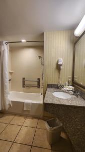 a bathroom with a tub and a sink and a shower at Wingate by Wyndham Kittanning in Kittanning