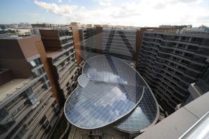 a group of solar panels on top of a building at prime istanbul wonderful apartement in Istanbul