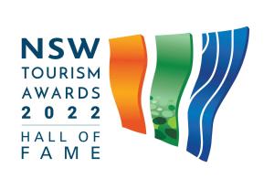 a new tourism awards hall of fame banner with colorful ribbon at Riverside Holiday Resort Urunga in Urunga