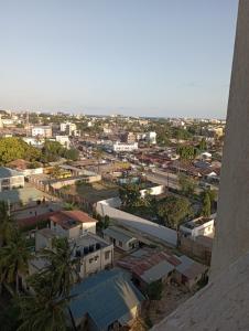 an aerial view of a city with buildings at Precious Moments Suite in Mombasa