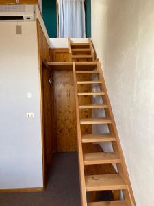 um beliche com uma escada num quarto em Deer Attic em Pila