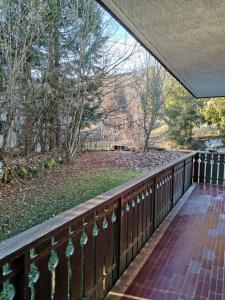 羅阿納的住宿－Elisa's Home，阳台设有木栅栏,享有公园美景。