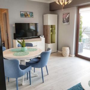 Televízia a/alebo spoločenská miestnosť v ubytovaní Apartamenty City Center - Zdrojowe