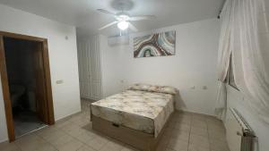 a bedroom with a bed and a ceiling fan at Sunny Florida in Torrevieja