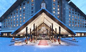 a rendering of a building in the snow at Polat Palandöken in Erzurum