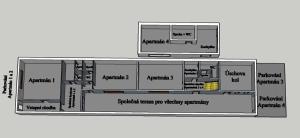 plan piętra laboratorium ze schematem w obiekcie Ubytování Valtík w mieście Valtice