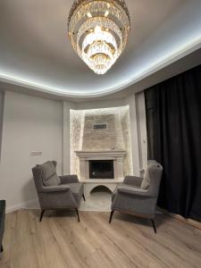 Ruang duduk di Doğa içinde hamam ve havuzlu lüx villa