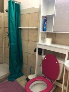 STUDIO PITAYA-CH Vue sur mer,Plage,Clim tesisinde bir banyo
