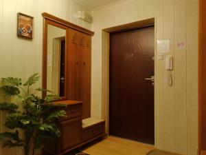 海烏姆的住宿－Mieszkanie w Centrum Chełma，走廊上设有门和盆栽