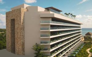 a rendering of a building with the ocean in the background at Impression Moxché by Secrets - Adults Only in Playa del Carmen