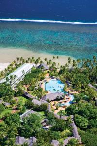 an aerial view of the resort and the beach at Outrigger Fiji Beach Resort in Korotogo