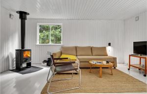 sala de estar con sofá y fogones en Pet Friendly Home In Kolind With Kitchen en Kolind