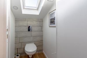 ein Bad mit einem WC und einem Dachfenster in der Unterkunft La Maison Bohème - Proche Thionville, Metz, Luxembourg in Serémange-Erzange