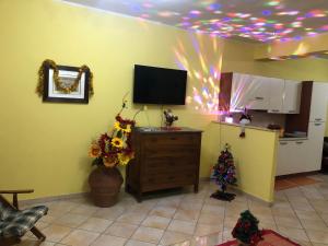 salon z telewizorem i choinką świąteczną w obiekcie Belvedere w mieście Montefiascone