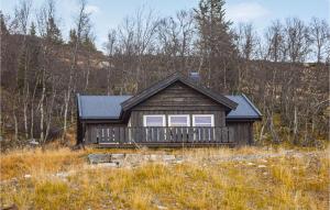 una pequeña cabaña en medio de un campo en Lovely Home In Tinn Austbygd With Kitchen, en Luråsgrendi