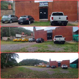 two pictures of cars parked in a parking lot at Apartamentos Villa Jardin in Reyes