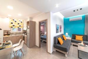 A seating area at Chania Design Suites