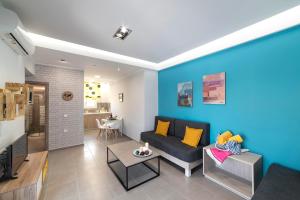 A seating area at Chania Design Suites