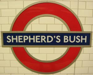 a sign for a sheeper at Shepherd's Bush Flats in London