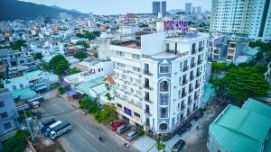 an overhead view of a city with buildings at BOBO Boutique Hotel in Vung Tau