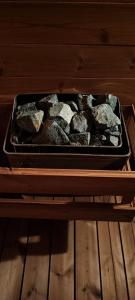 a tray of rocks sitting on a table at Guest House "Villa Klara Eilat" Heated pool and sauna all year round in Eilat