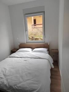 Posto letto in camera con finestra di Apartmani Šišarka 1 a Kopaonik