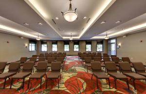 een grote kamer met stoelen en een groot tapijt bij Holiday Inn Express & Suites Plymouth - Ann Arbor Area, an IHG Hotel in Plymouth